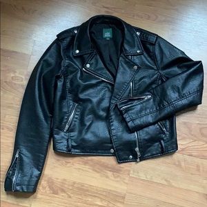 Black Faux Leather Moro Jacket